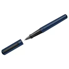 Ручка-роллер Faber-Castell "Hexo" черная 07 мм. шестигранный синий корпус инд. карт. упаковка