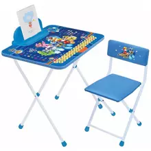 Набор складной мебели (стол + стул) Nika kids Щ3 "Щенячий патруль" ламинир. столешница сиденье мягкое/ткань голубой