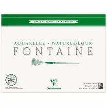 Альбом для акварели 25 л. 30*40 на склейке Clairefontaine "Fontaine Grain torchon" 300г./м2 холод. пресс крупное зерно