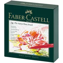 Набор капиллярных ручек Faber-Castell "Pitt Artist Pen Brush" 24 шт. ассорти студийная коробка
