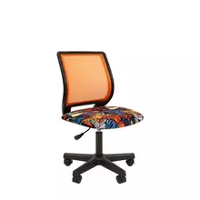Кресло детское Chairman Kids 112 PL черный сетка оранжевая/ткань велюр crazy пиастра без подлокотников