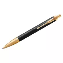 Ручка шариковая Parker "IM Premium Black/Gold GT" синяя 10 мм. кнопочн. подарочная упаковка