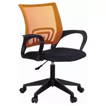 Кресло оператора Helmi HL-M95 R (695) "Airy" спинка сетка оранжевая/сиденье ткань TW черная пиастра