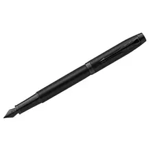 Ручка перьевая Parker "IM Achromatic Black" синяя, 0,8 мм. подарочная упаковка