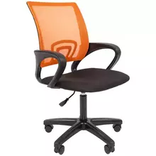Кресло оператора Helmi HL-M96 R "Airy" спинка сетка оранжевая/сиденье ткань черная пиастра