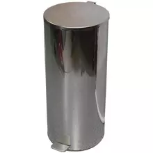 Ведро-контейнер для мусора (урна) Титан 50 л. с педалью круглое металл хром