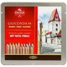 Пастельные карандаши Koh-I-Noor "Gioconda", 48 цв. метал. коробка
