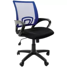 Кресло оператора Chairman 696 PL спинка ткань-сетка синяя/сиденье TW черная механизм качания