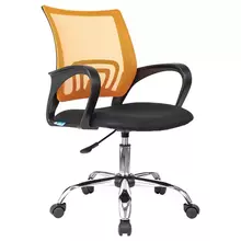 Кресло оператора Helmi HL-M95 R (695) "Airy" СН спинка сетка оранжевая/сиденье ткань TW черная пиастра