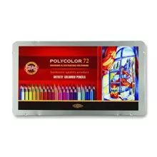 Карандаши цветные художественные Koh-I-Noor "Polycolor" 72 цв. заточенные метал. пенал