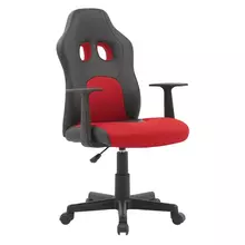 Кресло игровое Helmi HL-S12 "Mini" экокожа/ткань черная/красная