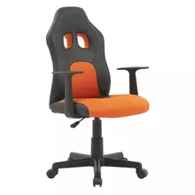 Кресло игровое Helmi HL-S12 "Mini" экокожа/ткань черная/оранжевая