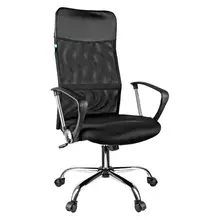Кресло руководителя Helmi HL-E16 "Content" ткань/сетка/экокожа черная хром