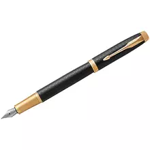 Ручка перьевая Parker "IM Premium Black/Gold GT" синяя, 0,8 мм. подарочная упаковка