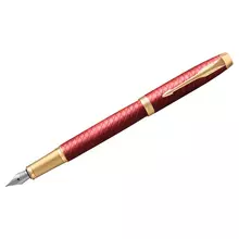 Ручка перьевая Parker "IM Premium Red GT" синяя 08 мм. подарочная упаковка