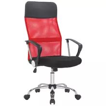 Кресло руководителя Helmi HL-E16 "Content" ткань/сетка/экокожа черная/красная хром