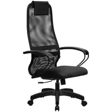 Кресло руководителя Метта SU-BP-8 PL ткань-сетка черная №20 спинка-сетка топ-ган (100/001 130/001)
