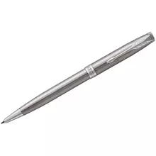 Ручка шариковая Parker "Sonnet Stainless Steel CT" черная 10 мм. поворот. подарочная упаковка