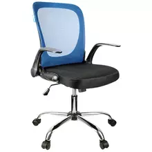 Кресло оператора Helmi HL-M04 "Active" ткань спинка сетка синяя/сиденье TW черн рег. подлокот хром