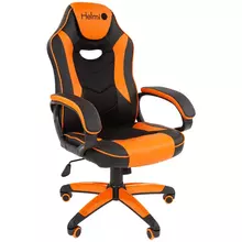 Кресло игровое Helmi HL-S16 "Pilot" экокожа черная/оранжевая механизм качания