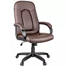 Кресло руководителя Helmi HL-E29 "Brilliance" экокожа коричневая мягкий подлокотник