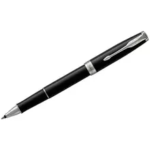 Ручка-роллер Parker "Sonnet Black Lacque СT" черная, 0,8 мм. подарочная упаковка