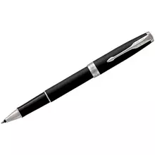 Ручка-роллер Parker "Sonnet Matte Black CT" черная, 0,8 мм. подарочная упаковка