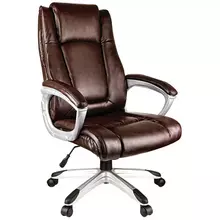 Кресло руководителя Helmi HL-E09 "Capital" экокожа коричневая