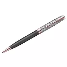 Ручка шариковая Parker "Sonnet Premium Metal&Grey PGT" черная 10 мм. поворот. подарочная упаковка