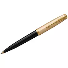 Ручка шариковая Parker "51 Deluxe Black GT" черная 10 мм. поворот. подарочная упаковка