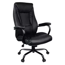 Кресло руководителя Helmi HL-ES10 "Stable" повышенной прочности экокожа черная до 250 кг.