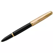 Ручка перьевая Parker "51 Deluxe Black GT" черная 08 мм. подарочная упаковка