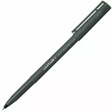 Ручка-роллер Uni-Ball II Micro, черная, корпус черный, узел 0,5 мм. линия 0,24 мм. UB-104 Black