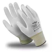 Перчатки полиэфирные MANIPULA ПОЛИСОФТ полиуретановое покрытие (облив) размер 9 (L) белые MG-166