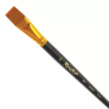 Кисть художественная ROUBLOFF (Рублев) синтетика жесткая плоская № 22 длинная ручка