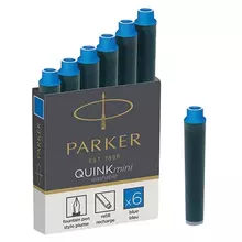 Картриджи чернильные Parker Мини "Cartridge Quink" комплект 6 шт. смываемые чернила синие