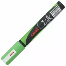 Маркер меловой UNI Chalk, 1,8-2,5 мм. зеленый, влагостираемый, для гладких поверхностей, PWE-5M F.GREEN