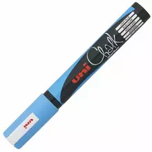 Маркер меловой UNI Chalk, 1,8-2,5 мм. голубой, влагостираемый, для гладких поверхностей, PWE-5M L.BLUE