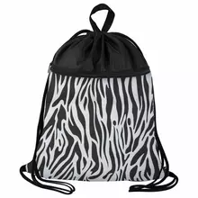 Мешок для обуви Brauberg большой, с ручкой, карман на молнии, сетка, 49х41 см. "Zebra" 
