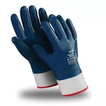 Перчатки хлопковые MANIPULA ТЕХНИК КП, нитриловое покрытие (облив) р-р 10 (XL) синие, TN-01/MG-224