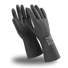 Перчатки неопреновые MANIPULA ХИМОПРЕН хлопчатобумажное напыление К80/Щ50 размер 9-95 (L) черные CG-973