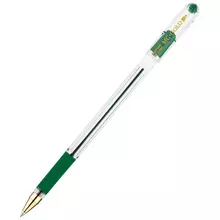 Ручка шариковая MunHwa "MC Gold" зеленая 05 мм. грип штрих-код