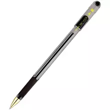 Ручка шариковая MunHwa "MC Gold" черная 10 мм. грип штрих-код