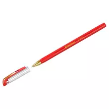 Ручка шариковая Berlingo "xGold" красная 07 мм. игольчатый стержень грип