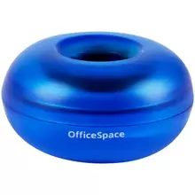 Скрепочница магнитная OfficeSpace без скрепок тонированная синяя картонная коробка