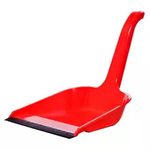 Совок для мусора OfficeClean высокая ручка с резиновой кромкой ширина 22 см. пластик красный