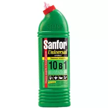 Чистящее средство для сантехники Sanfor "Universal 10в1. Лимонная свежесть", гель с хлором, 1 л