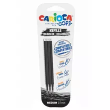 Набор стержней для гелевой стираемой ручки Carioca "Oops" черный 3 шт. 111 мм. 07 мм. блистер