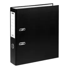 Папка-регистратор OfficeSpace 75 мм. бумвинил с карманом на корешке черная