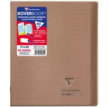 Бизнес-тетрадь 48 л. 170*220 мм. клетка Clairefontaine "Koverbook", пластик. обложка, серая, 90г./м2